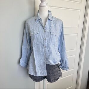 Abercrombie & Fitch Blue and White Striped Shirt